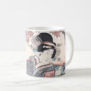 Taza De Café Otoño japonés Ukiyo-e Momijigari ningún himegimi