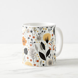Taza De Café Otoño moderno Boho Botánico Floral