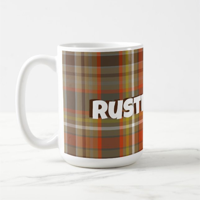 Taza De Café Otoño Rústico Naranja Marrón Oro Gris Blanco (Izquierda)