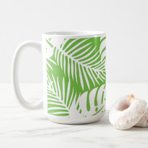 Taza De Café Otoño tropical, patrones de hojas de verano