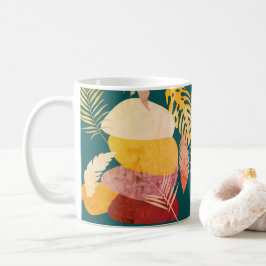 Taza De Café Otoño vintage de mediados de siglo deja un resumen