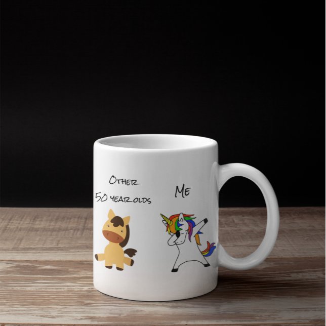 Taza De Café Otros 50 años Cumpleaños Unicornio (Subido por el creador)