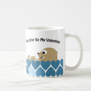 Taza De Café Otter Be my Valentine with Hearts