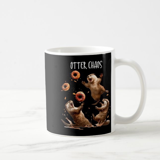 Taza De Café Otter Chaos Funny Bagel Fighting Sea Otters Pun An (Derecha)