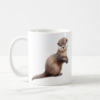 Taza De Café Otter de color de agua