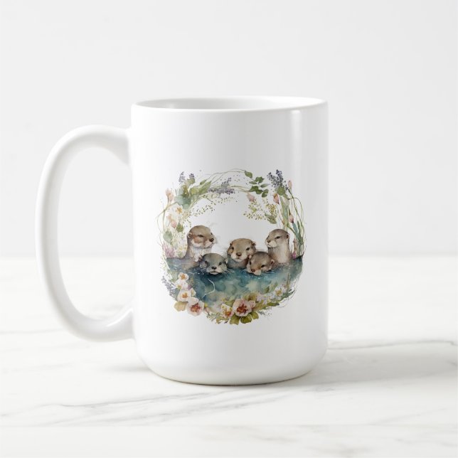 Taza De Café Otter Family Mug (Izquierda)