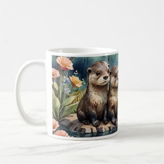Taza De Café Otter Mug - Familia de nutrias