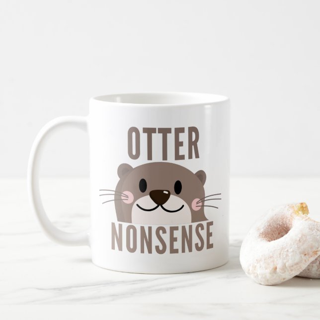 Taza De Café Otter Nonsense Funny Coffee Mug (Con donut)
