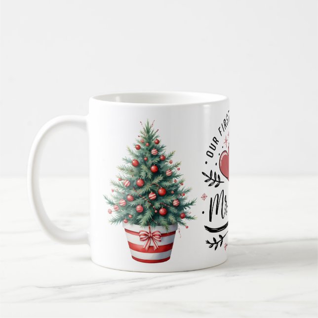 Taza De Café Our 1st Christmas As Mr and Mrs Mug  (Izquierda)