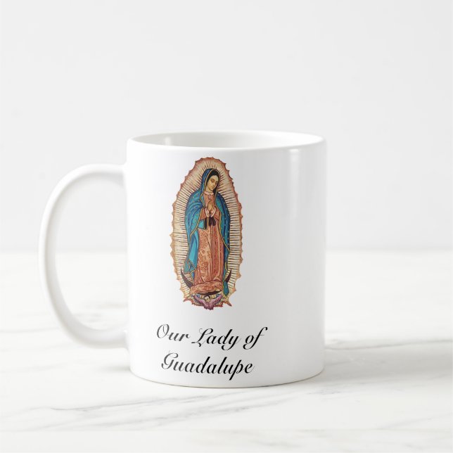 Taza De Café Our Lady of Guadalupe Miraculous Tilma Fine Art (Izquierda)