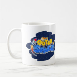 Taza De Café Outer Space Rocket Cartoon Design