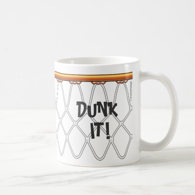 Taza De Café ¡outline_Dunk de Net_black del aro de baloncesto (Derecha)