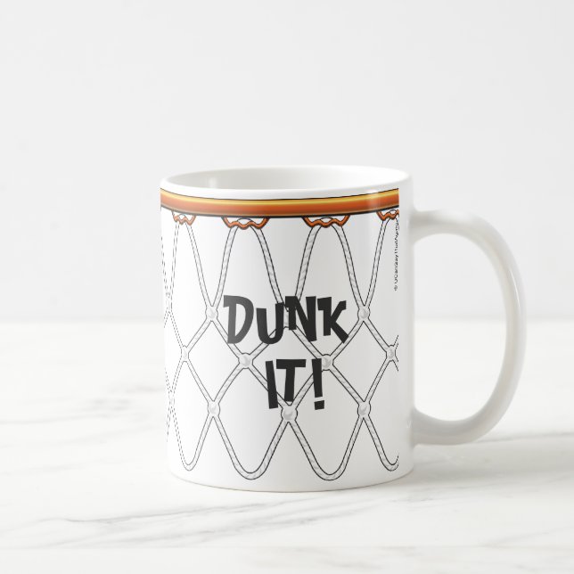 Taza De Café ¡outline_Dunk de Net_black del aro de baloncesto (Derecha)