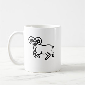 Taza De Café Outline Ram Zodiac Mug | Minimal Aries Silhouette