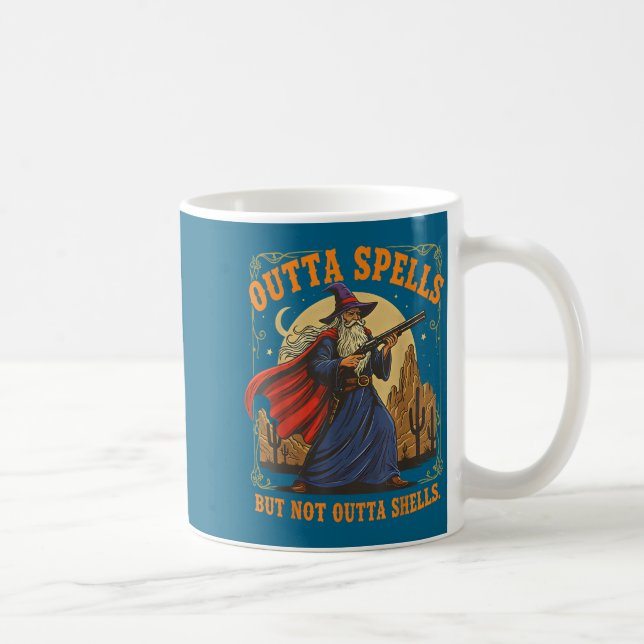 Taza De Café Outta Spells But Not Outta Shells Wizard Fantasy M (Derecha)