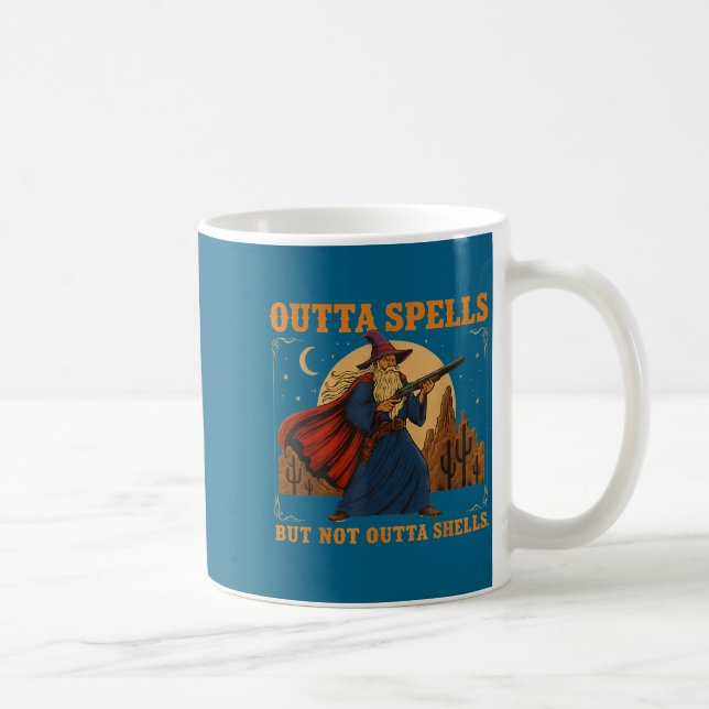 Taza De Café Outta Spells But Not Outta Shells Wizard Fantasy M (Derecha)