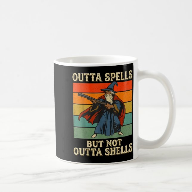 Taza De Café Outta Spells But Not Outta Shells Wizard Retro Fan (Derecha)