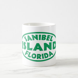Taza De Café Óvalo verde de la Florida de la isla de Sanibel