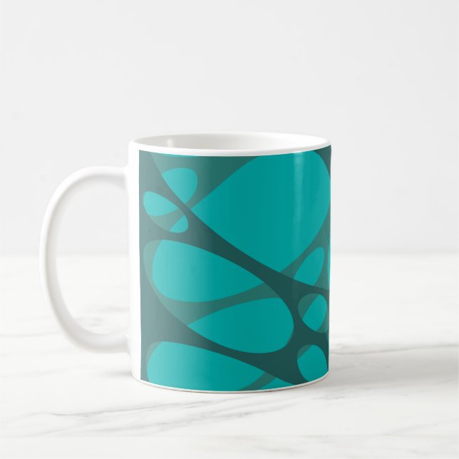 Taza De Café Ovalos en capas verde azuladas (Izquierda)