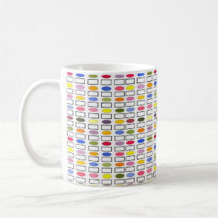 Taza De Café Ovalos y Rectángulos - Jardín de flores pequeñas