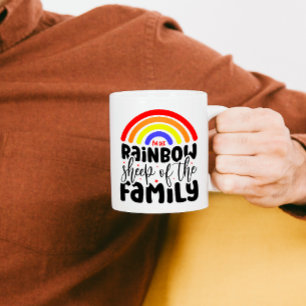 TAZA DE CAFÉ OVEJA ARCOÍRIS DE LA FAMILIA DIVERTIDA GAY