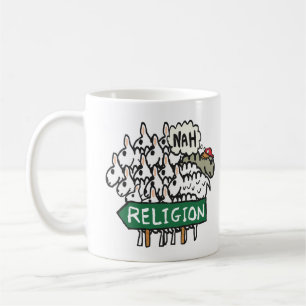 Taza De Café Oveja atea contra la religión