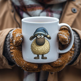 Taza De Café Oveja caprichosa con Navidades Gorra regalo gracio