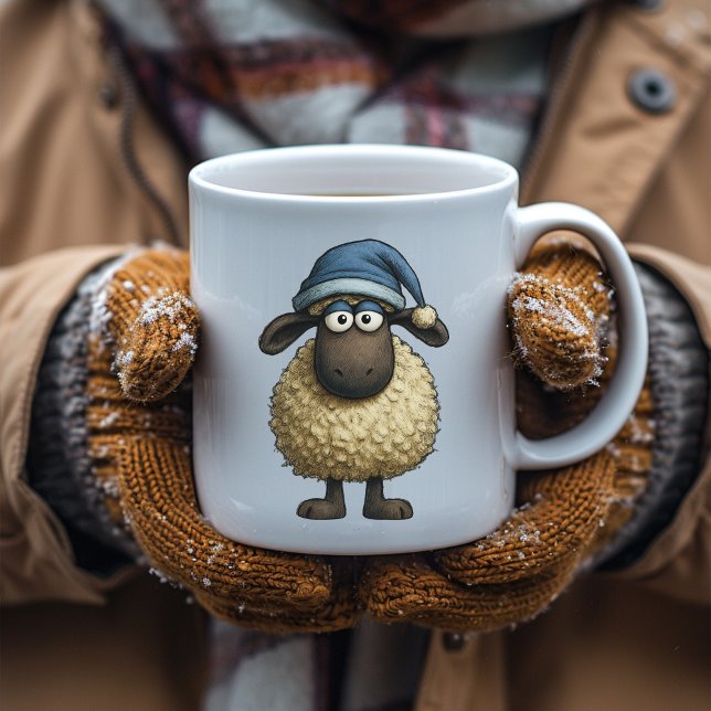 Taza De Café Oveja caprichosa con Navidades Gorra regalo gracio (Subido por el creador)