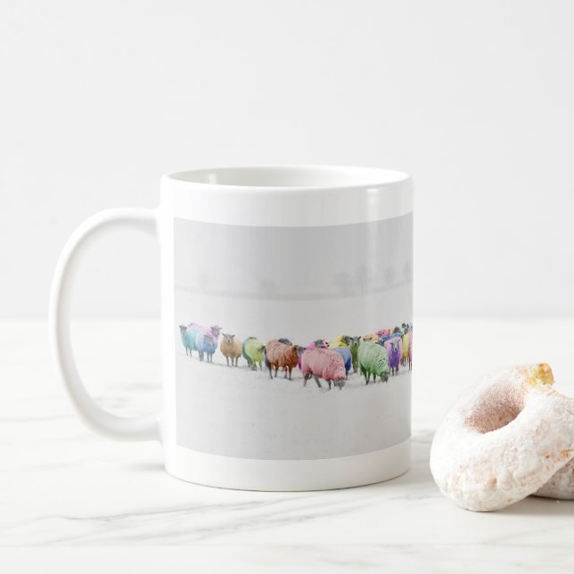 Taza De Café Oveja de muchos colores (Con donut)