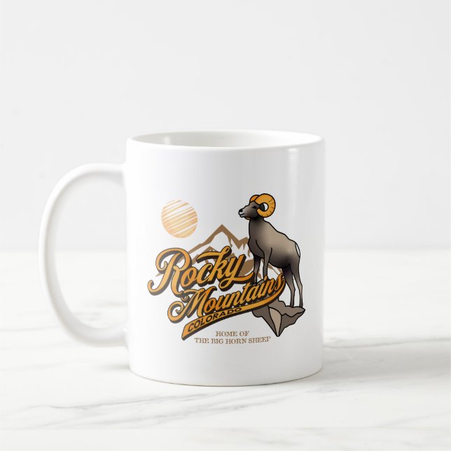 Taza De Café Oveja del Cuerno Grande de las Montañas Rocosas de (Izquierda)