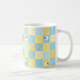 Taza De Café Oveja divertida: Faux Patchwork Mug al estilo del