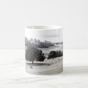 Taza De Café Oveja en un campo helado