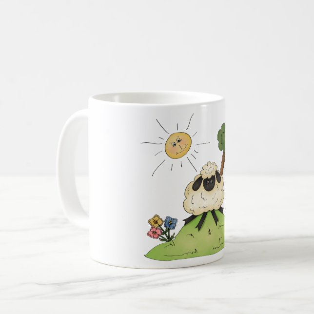 Taza De Café Oveja En Una Colina (Anverso izquierdo)
