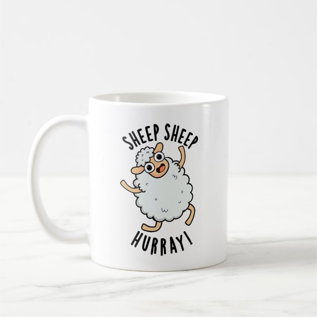 Taza De Café Oveja Hurray Gracioso Animal Pun (Izquierda)