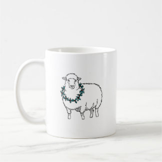 Taza De Café Oveja navidad con Holly