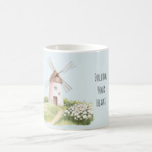 Taza De Café Oveja Rosa Floral Dulce Lindo Rosas