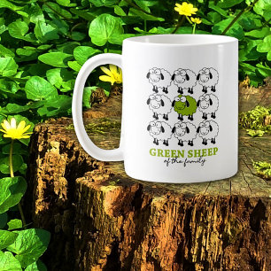 Taza De Café Oveja verde de la familia