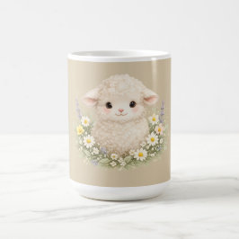 Taza De Café Ovejas caprichosas y flores silvestres para un enc