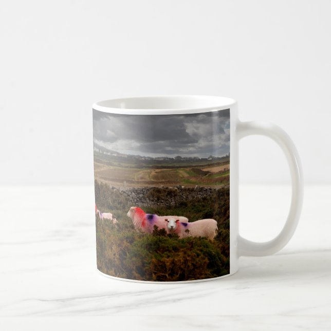Taza De Café Ovejas coloreadas (Derecha)