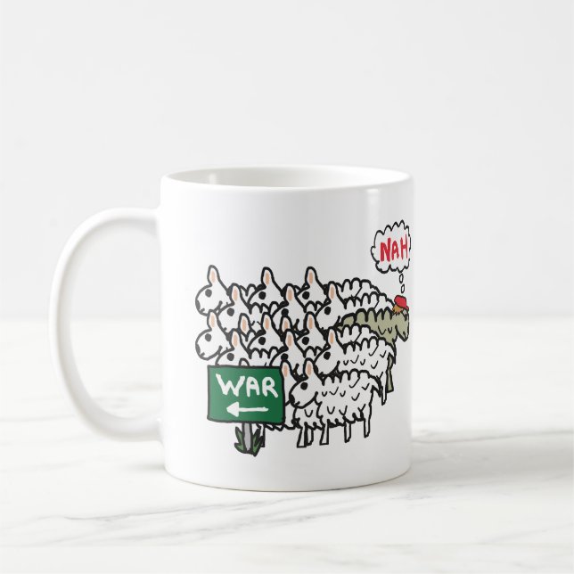 Taza De Café Ovejas contra la guerra (Izquierda)
