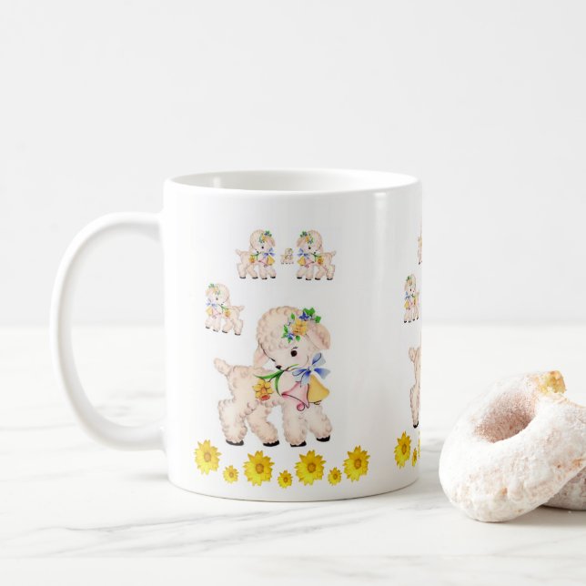 Taza De Café Ovejas de pavor de Pascua (Con donut)