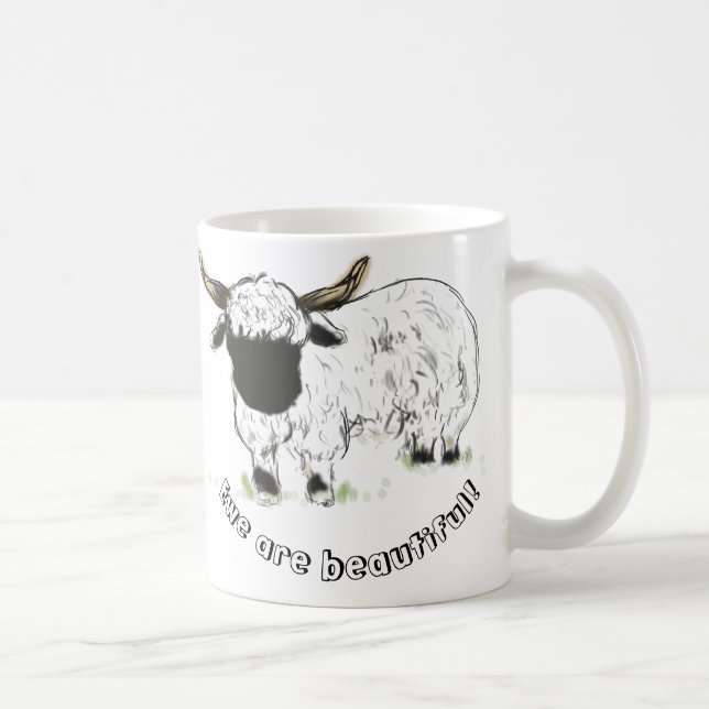 Taza De Café ¡Ovejas de Valais Blacknose - la oveja es hermosa! (Derecha)