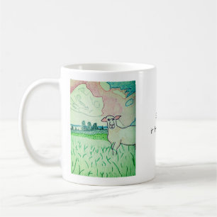 Taza De Café Ovejas en el pasto