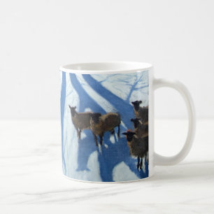 Taza De Café Ovejas en la nieve Derbyshire