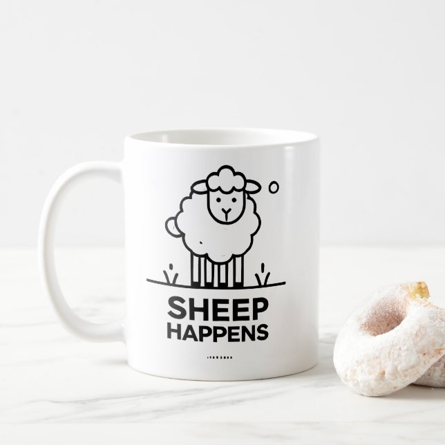 Taza De Café OVEJAS SUCEDIENDO Gracioso regalo clásico de tazón (Con donut)