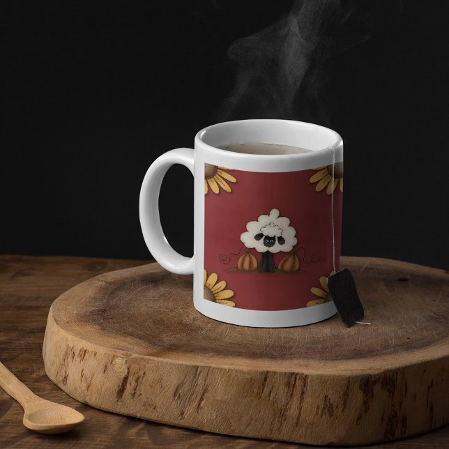 Taza De Café Ovejas Y Flores (Subido por el creador)