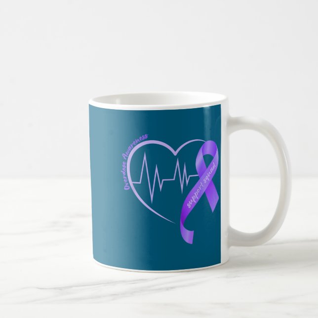 Taza De Café Overdose Awareness Month Purple Ribbon Heart Suprt (Derecha)