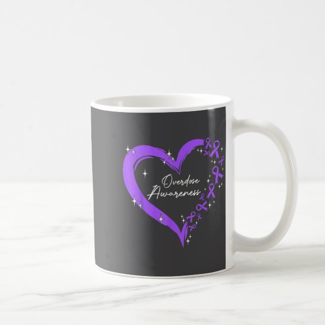Taza De Café Overdose Awareness Purple Ribbon Drug Addiction He (Derecha)