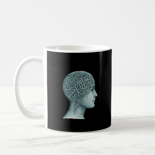 Taza De Café Overthinking Mind Mug • Modern Mental Noise Symbol (Izquierda)