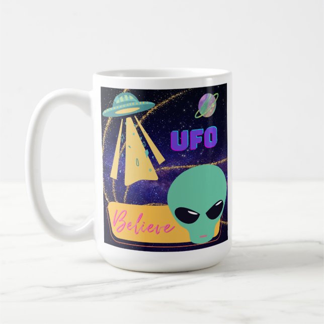 Taza De Café ovni, creer extraterrestre (Izquierda)